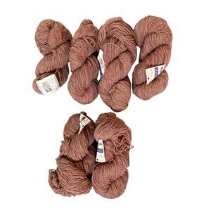 NWT Briggs Little Regal 2 ply Copper Pink 100% Wool Worsted Weight Yarn 6 Skeins
